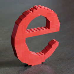 Lowercase E in red